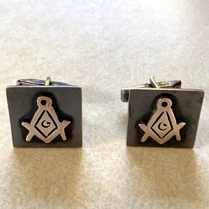 Masonic Mason cuff links taxco 925 marked Sterling